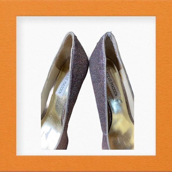 Steve Madden P Kelle Peep Toe Glitter Heels 8.5 - Picture 3 of 7